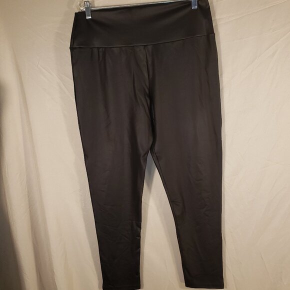 Mint Velvet Black Shiny Leggings XL - Picture 1 of 4